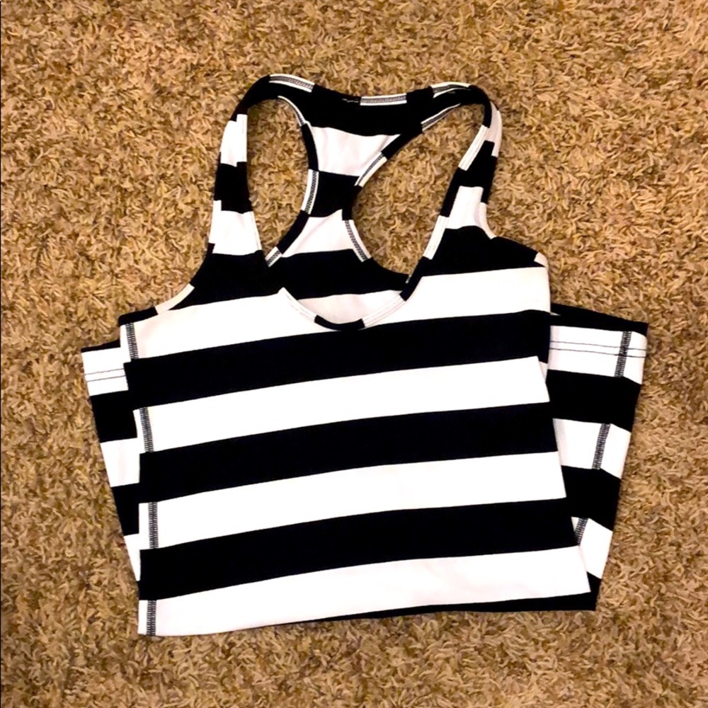 Lululemon racer back tank size 4 black white